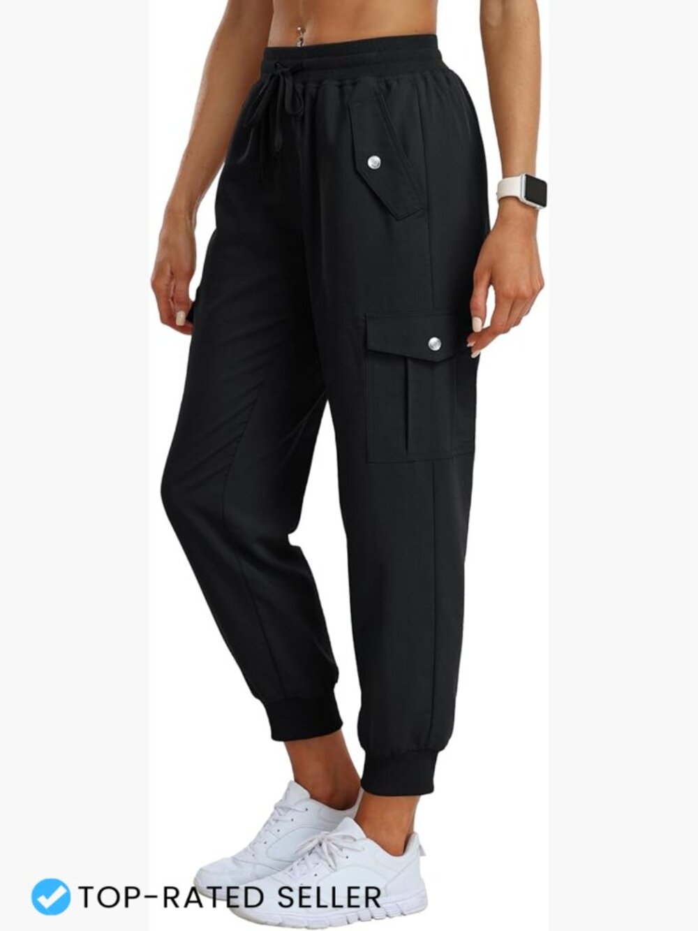 Lightweight Cargo Joggers Elastic Waist Tapered Legs Outdoor Hiking Athletic